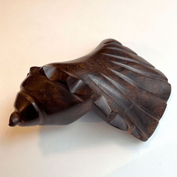 Mid Century Carved Wood Sea Shell Conch - Picture 5 of 9